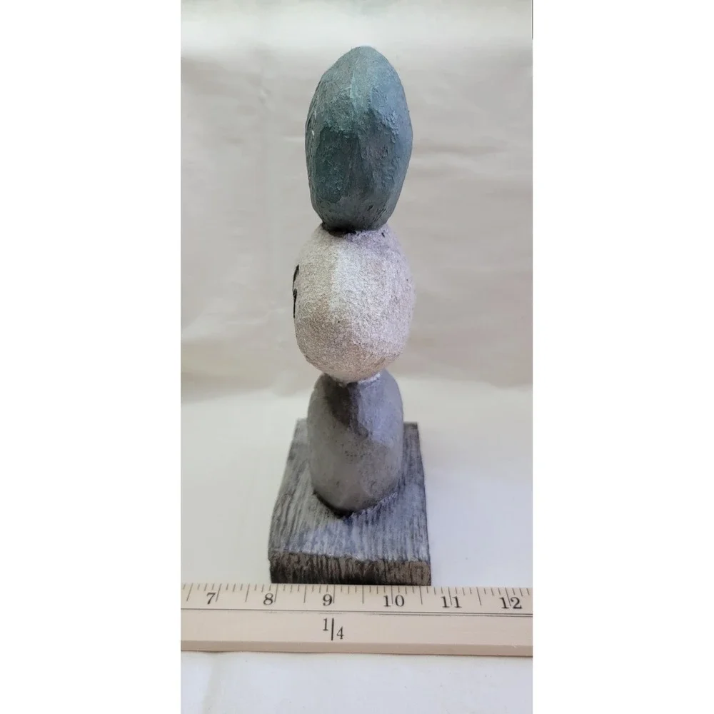 Stacked Stone Resin BEACH & SHELLS on DRIFTWOOD Decorative Standing TABLE Decor